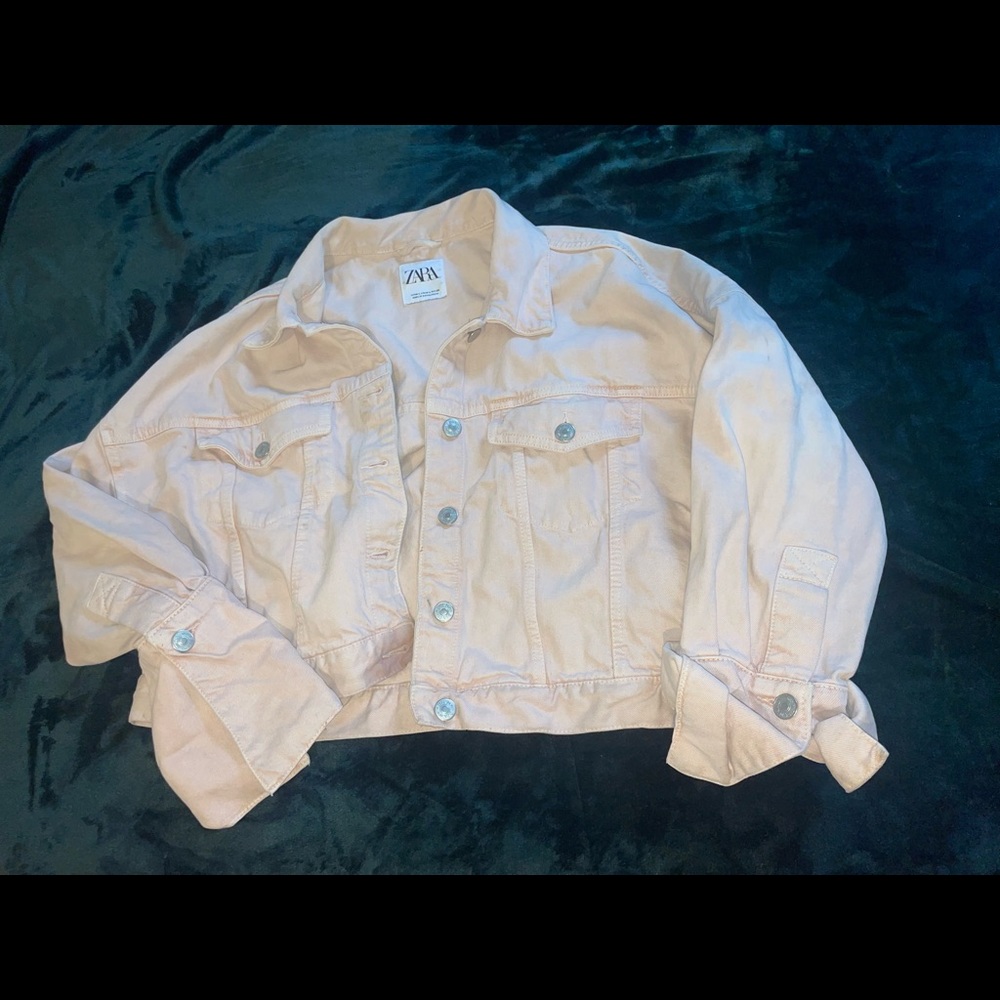 Zara Cream Denim Jacket